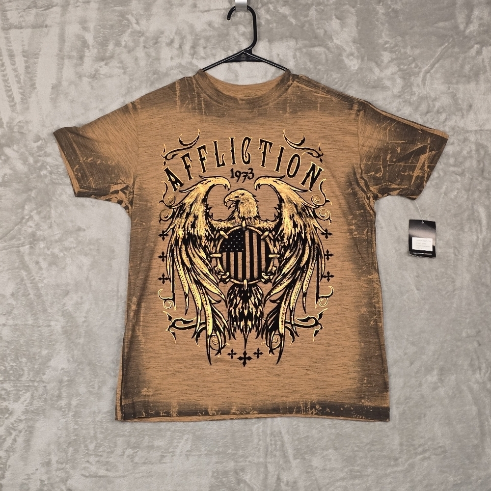 Affliction Men's T-shirt Iron Pledge Y2K Biker